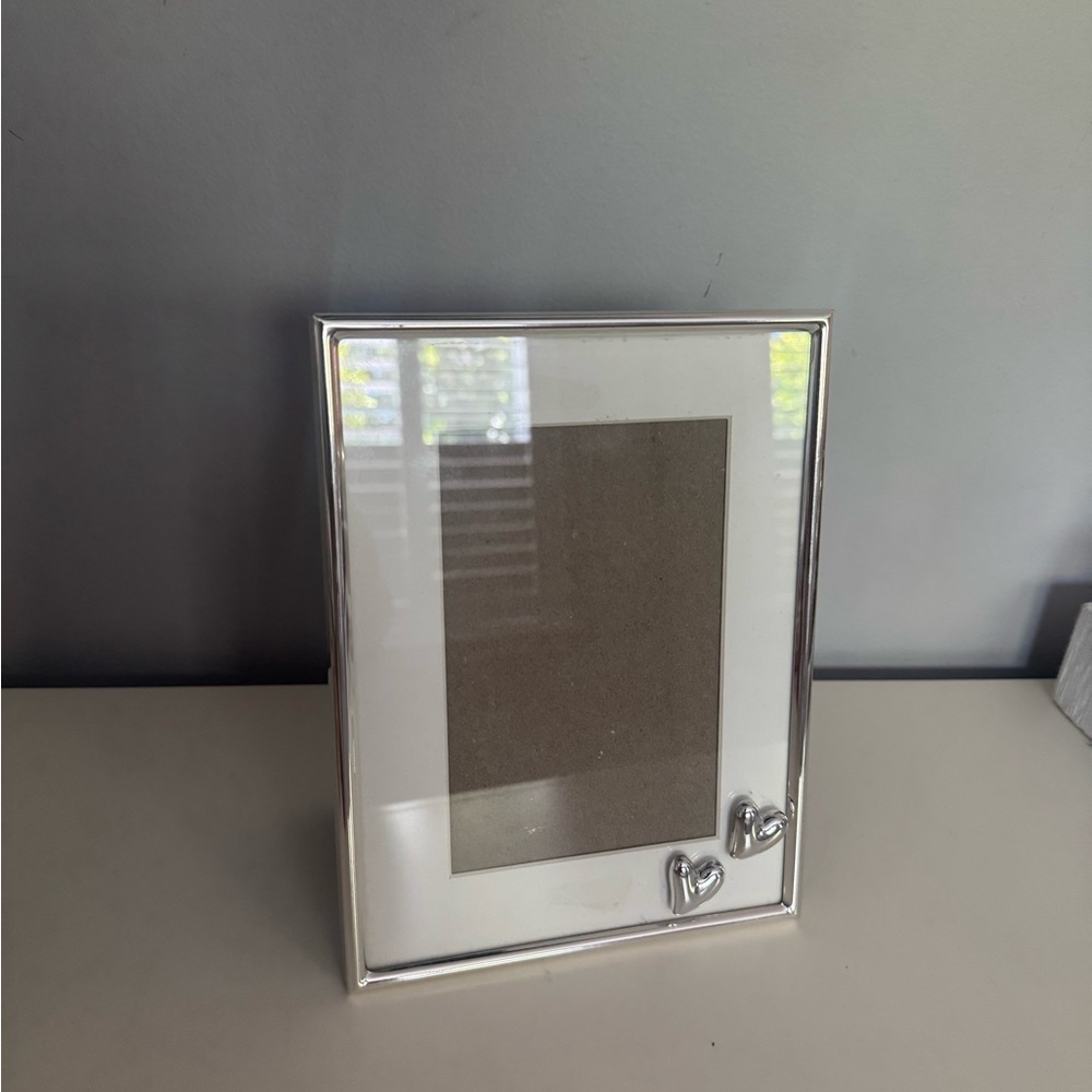 Silver Heart-Embellished Photo Frame